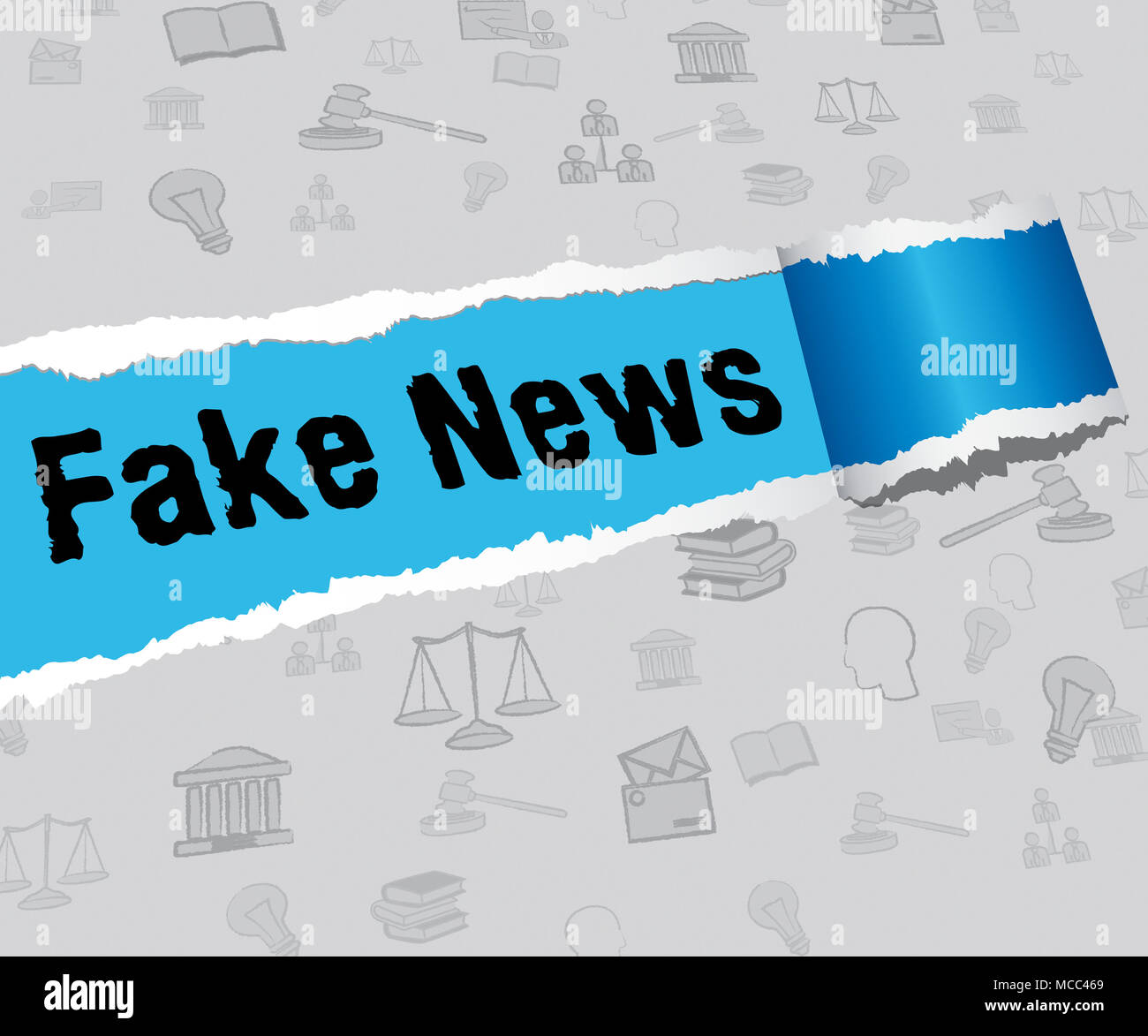 Torn Paper Showing Fake News Words 3d Illustration Stock Photo - Alamy