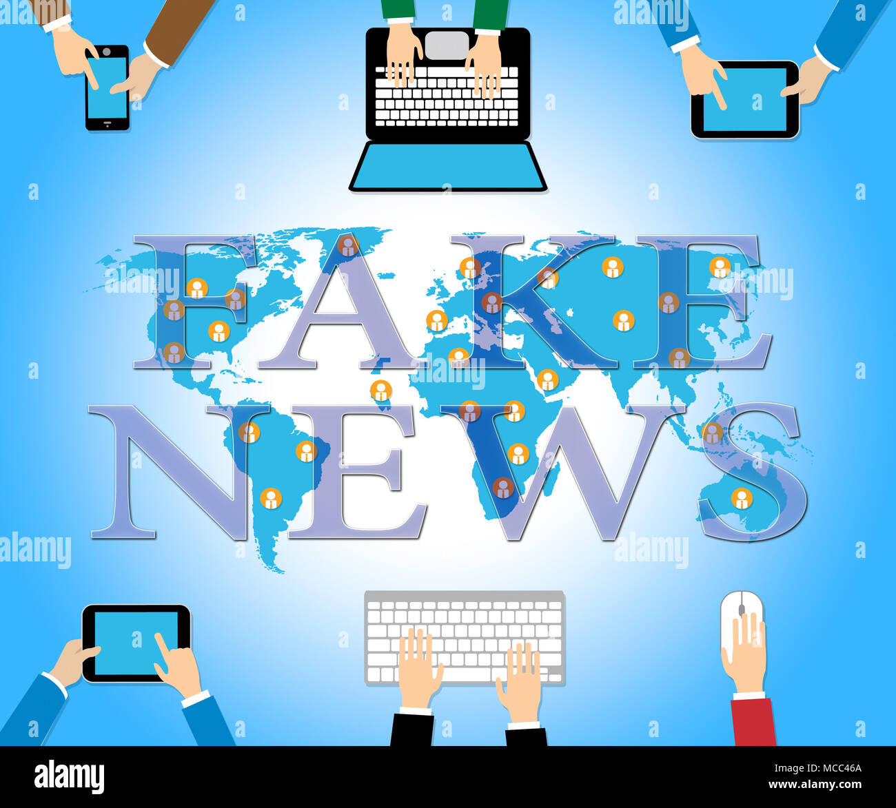 Fake News Computer Communications Networks 3d Illustration Stock Photo ...