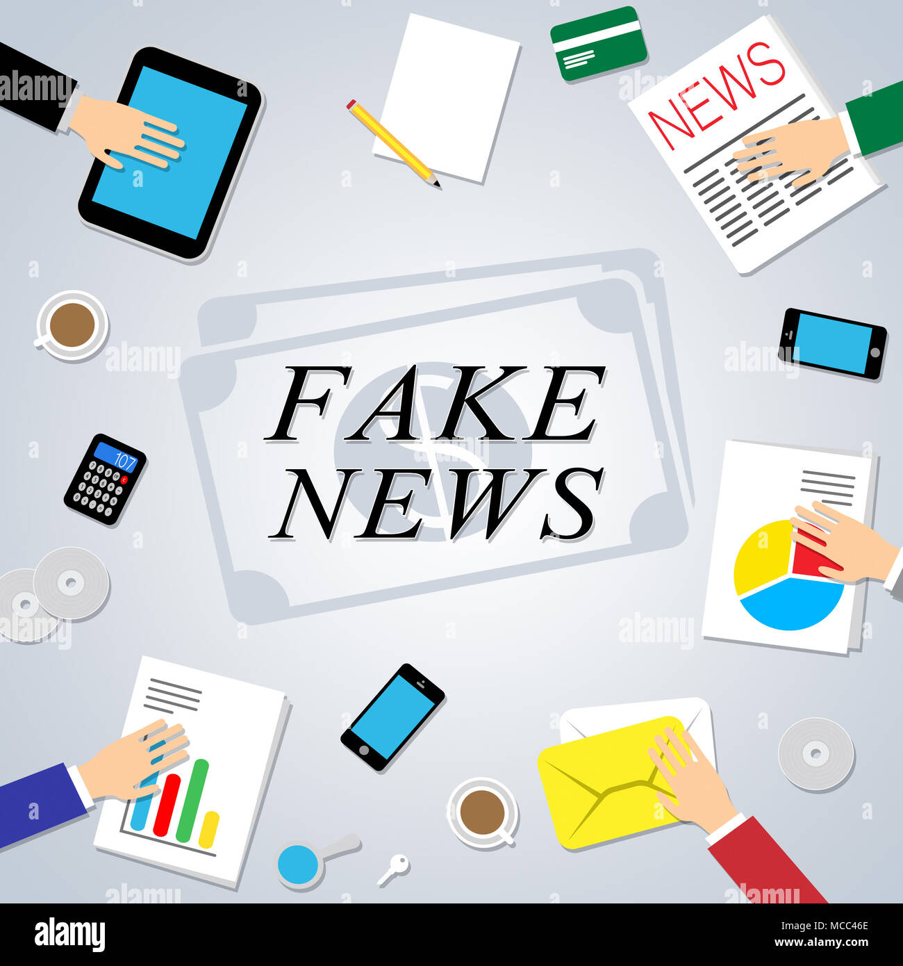 Fake News Social Media Communications Networks 3d Illustration Stock ...