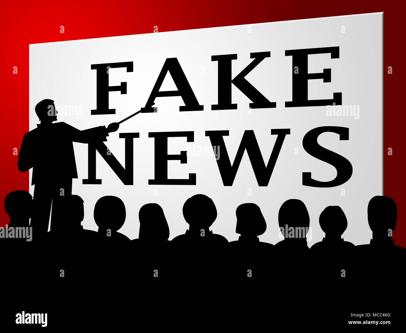 Fake News Lecture Showing Propaganda 3d Illustration Stock Photo - Alamy