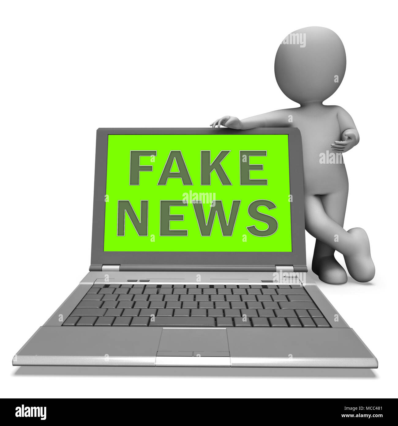 Fake News Laptop Meaning Spreading Untruths 3d Illustration Stock Photo ...