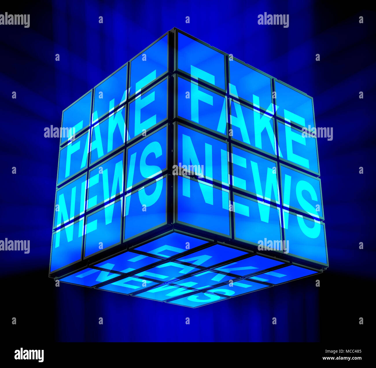 Fake News Tv Screens Meaning Falsehoods 3d Illustration Stock Photo - Alamy