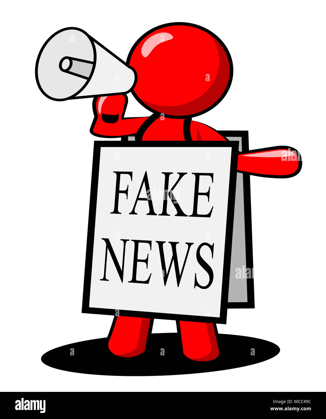 Fake News Character With A Megaphone And Sign 3d Illustration Stock ...
