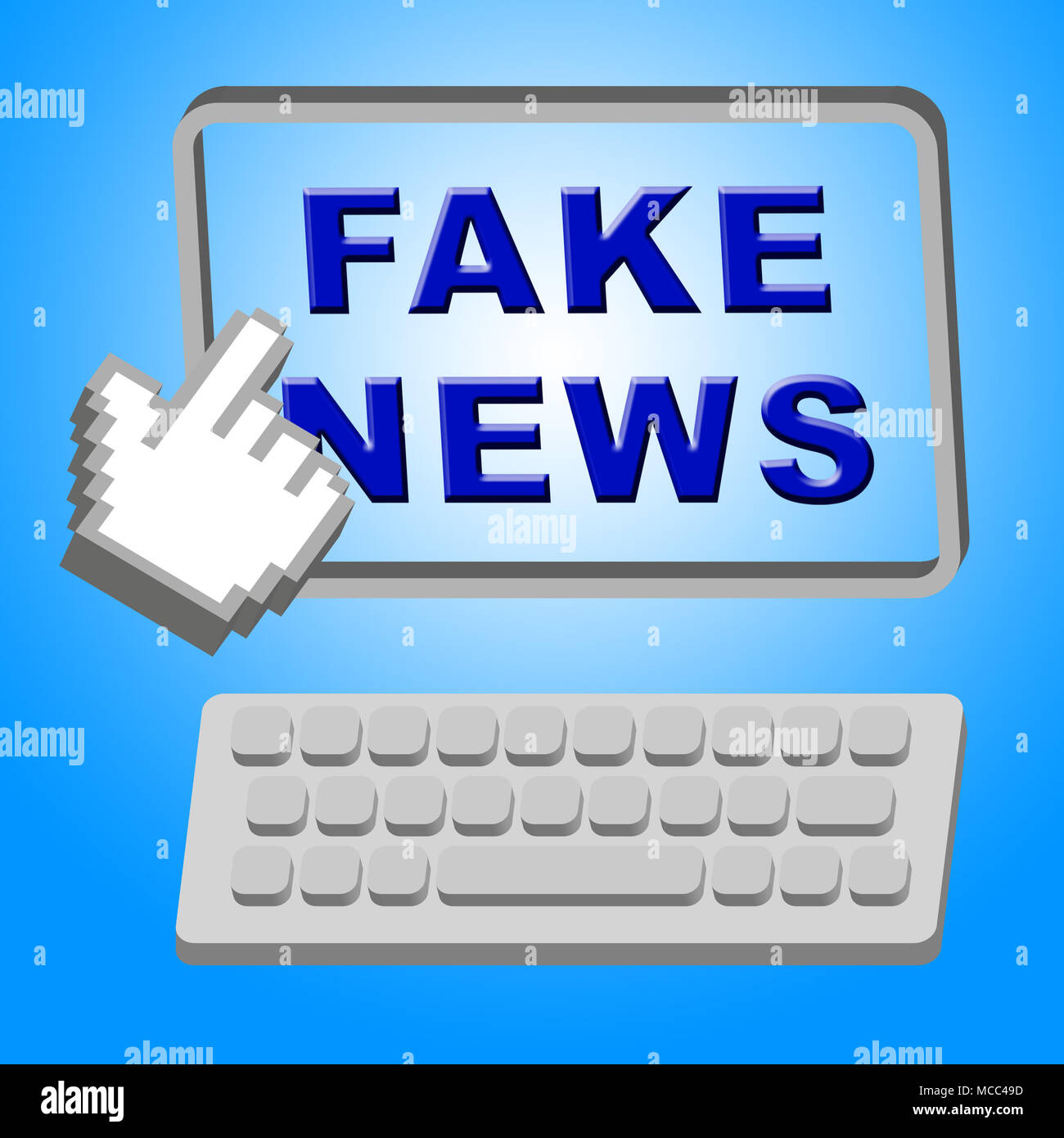 Fake News Message On Screen 3d Illustration Stock Photo - Alamy