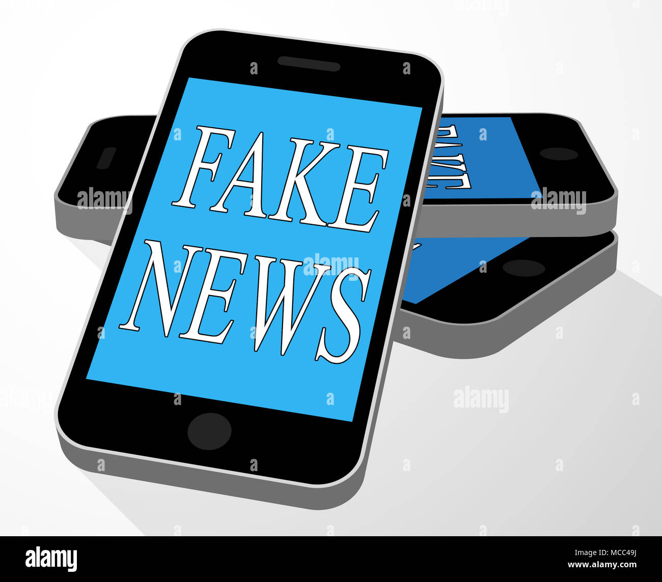 Fake News Message On A Smart Phone 3d Illustration Stock Photo - Alamy