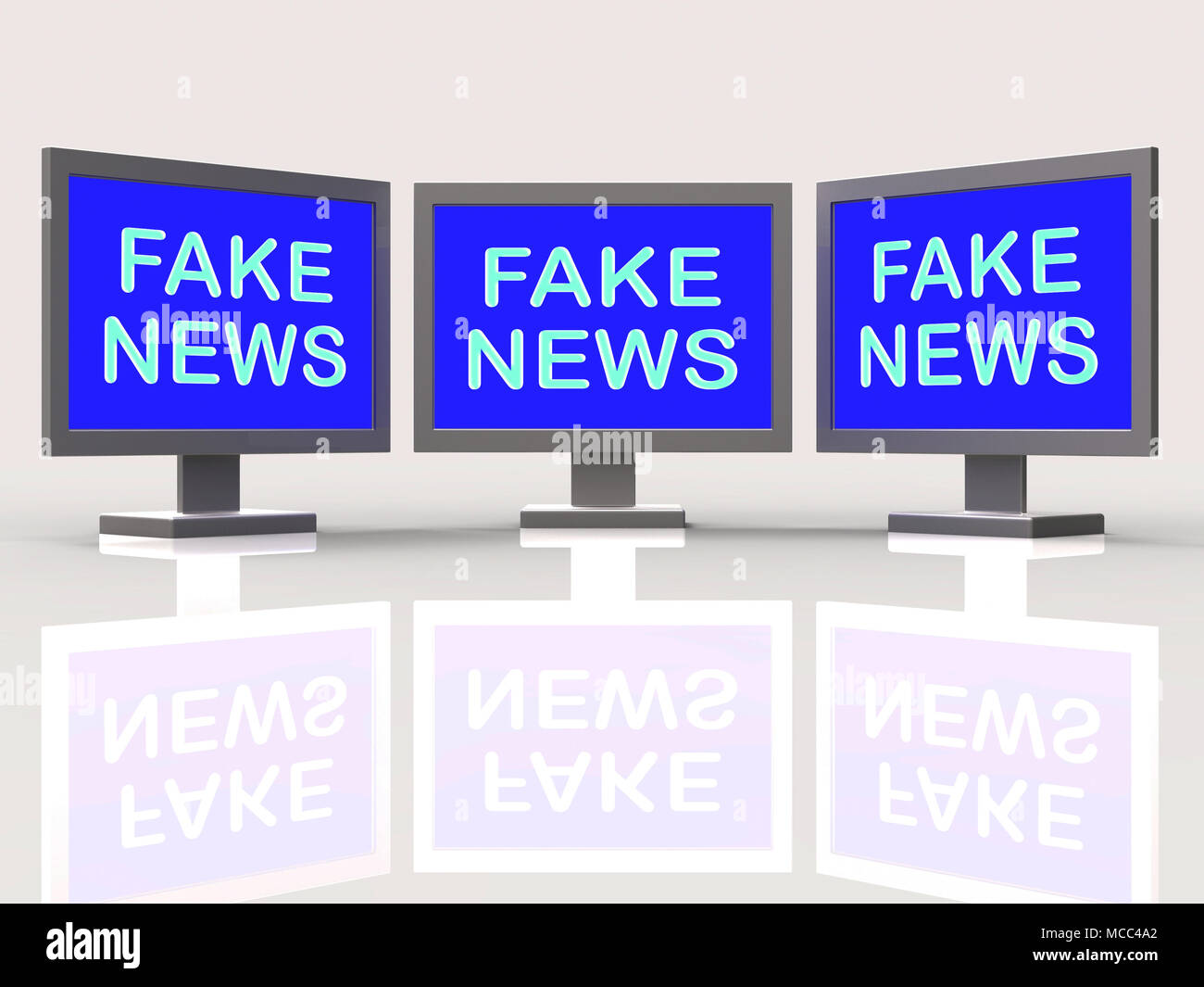 Fake News Tv Screens Means Misleading 3d Illustration Stock Photo - Alamy