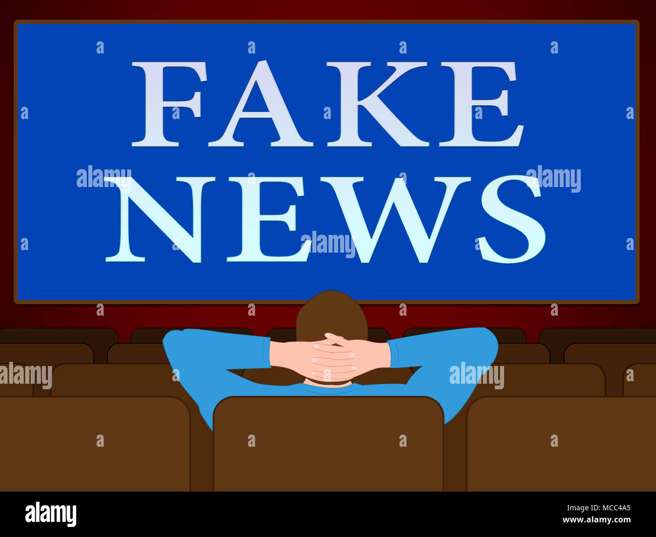 Fake News Message On A Big Screen 3d Illustration Stock Photo - Alamy