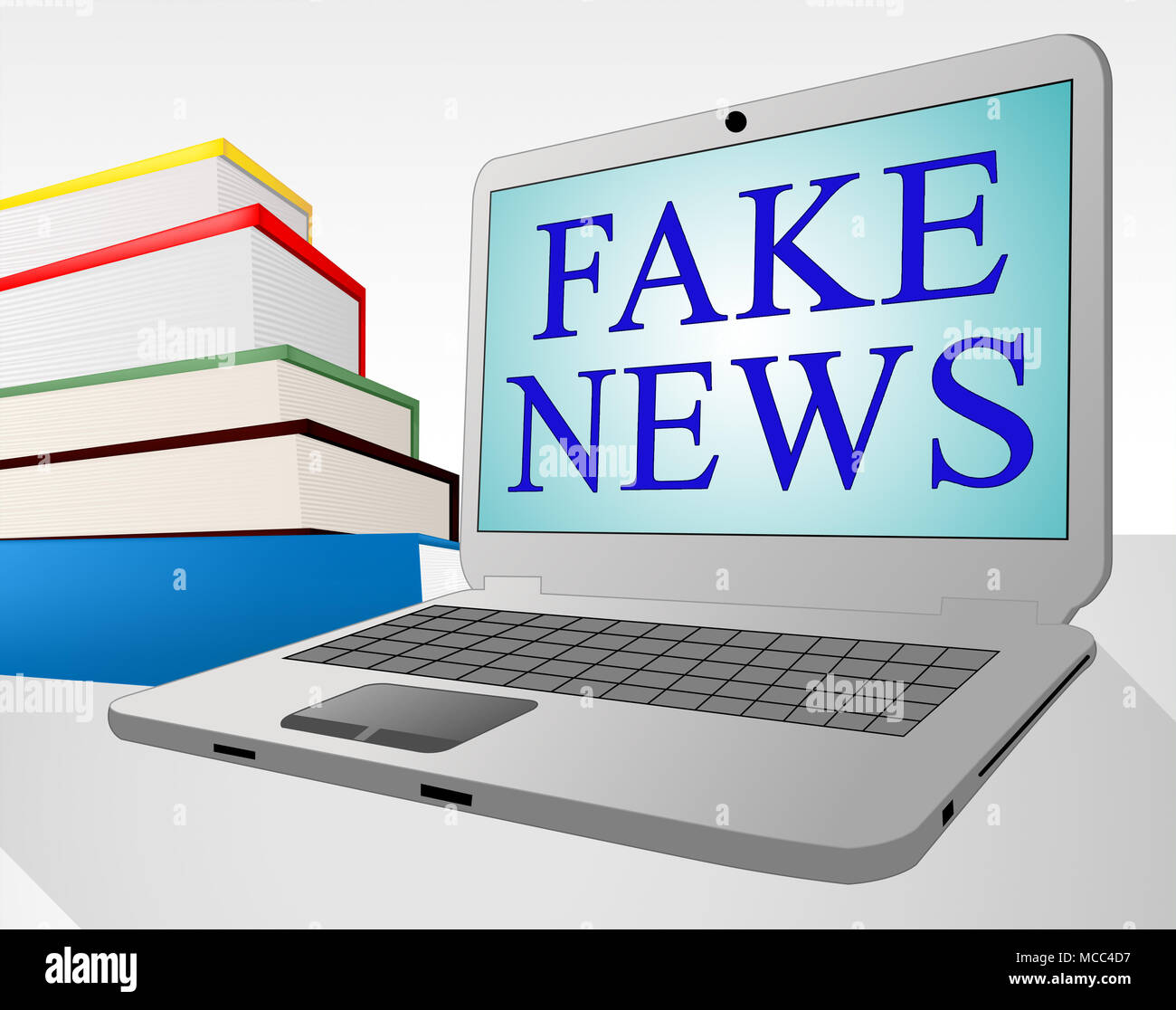 Fake News Message On A Laptop 3d Illustration Stock Photo - Alamy