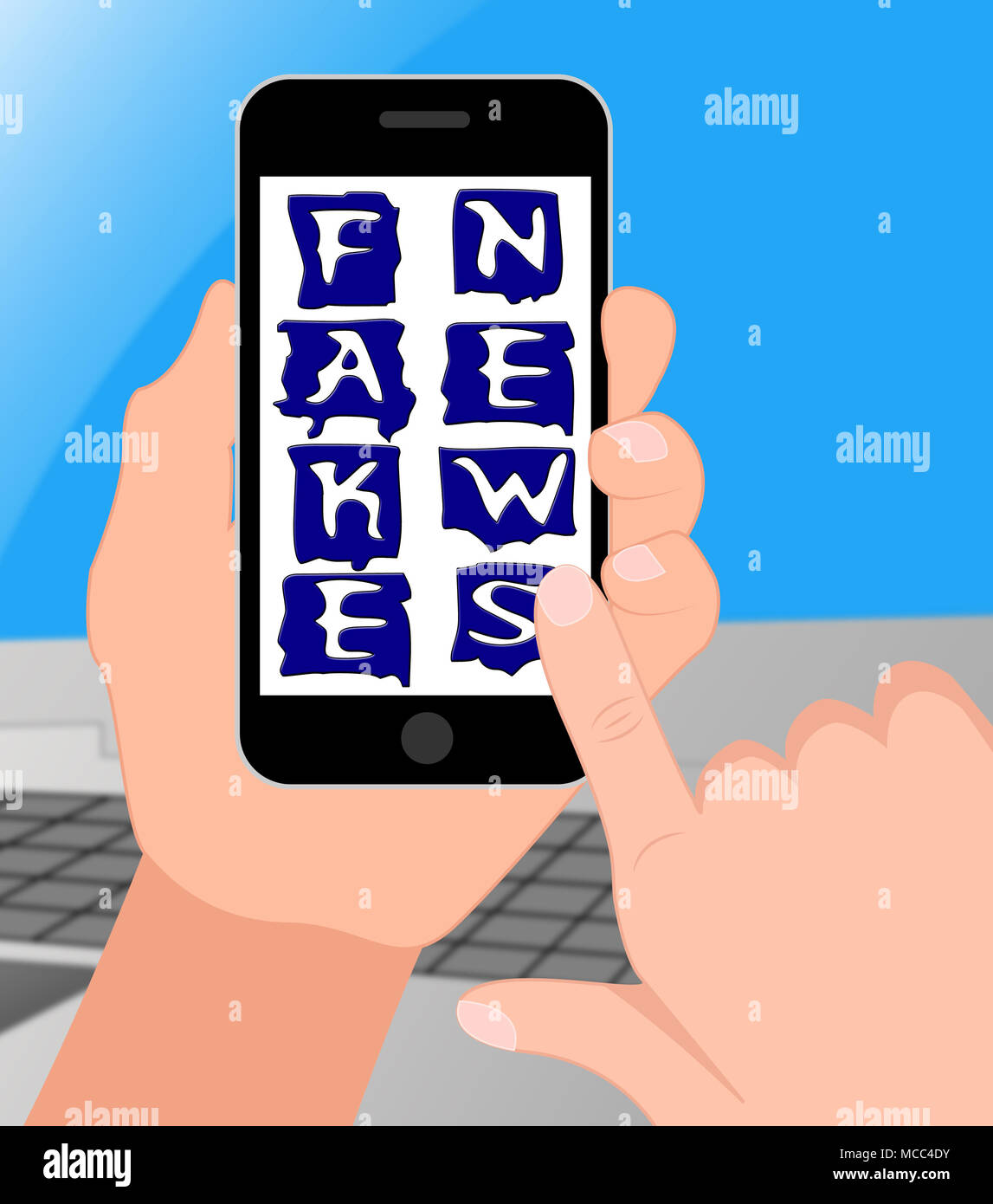 Fake News Message On Mobile Phone 3d Illustration Stock Photo - Alamy