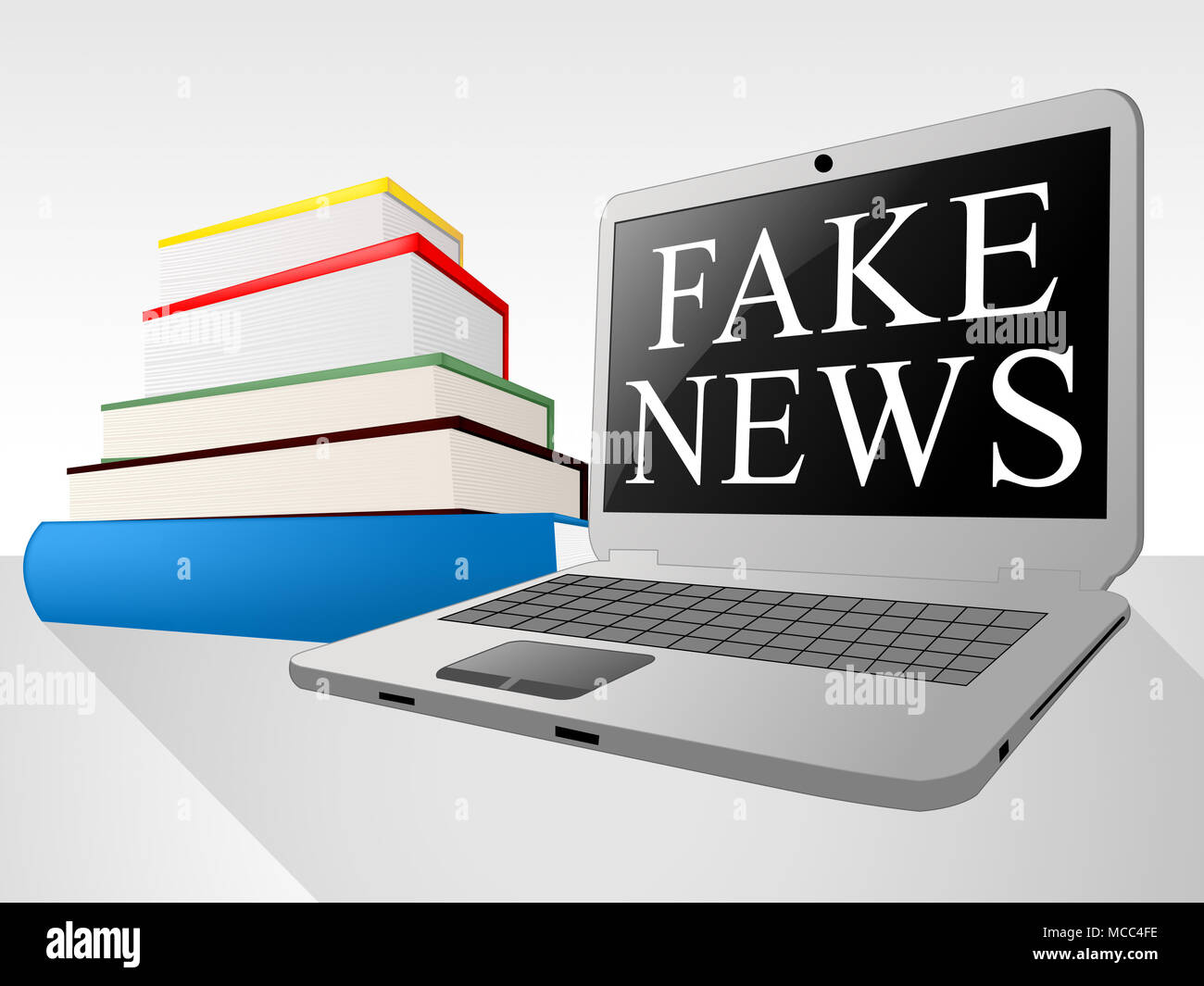 Fake News Message On Laptop 3d Illustration Stock Photo - Alamy