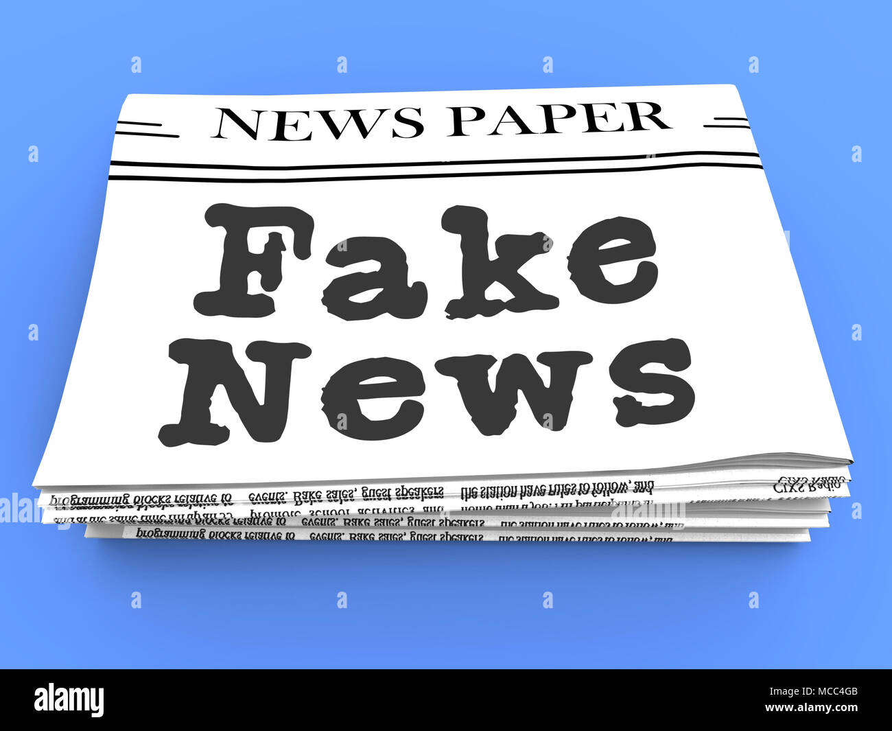 Fake News Headline On Newspaper 3d Illustration Stock Photo - Alamy
