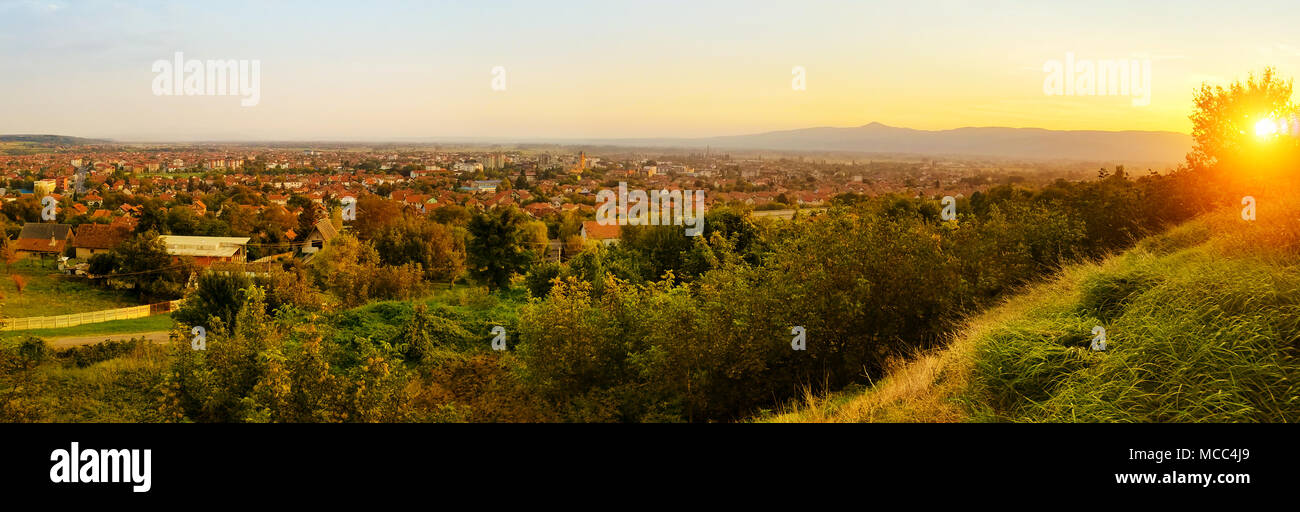 Panorama of the city of Paracin, one of the cities in central Serbia ...