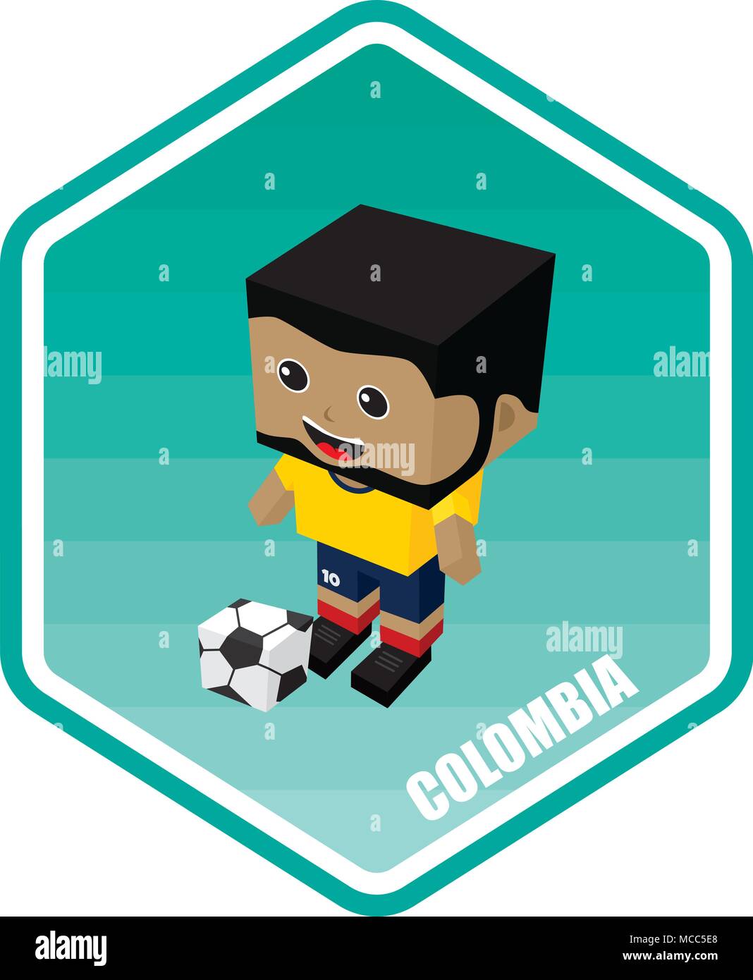 soccer isometric theme colombia vector art Stock Vector