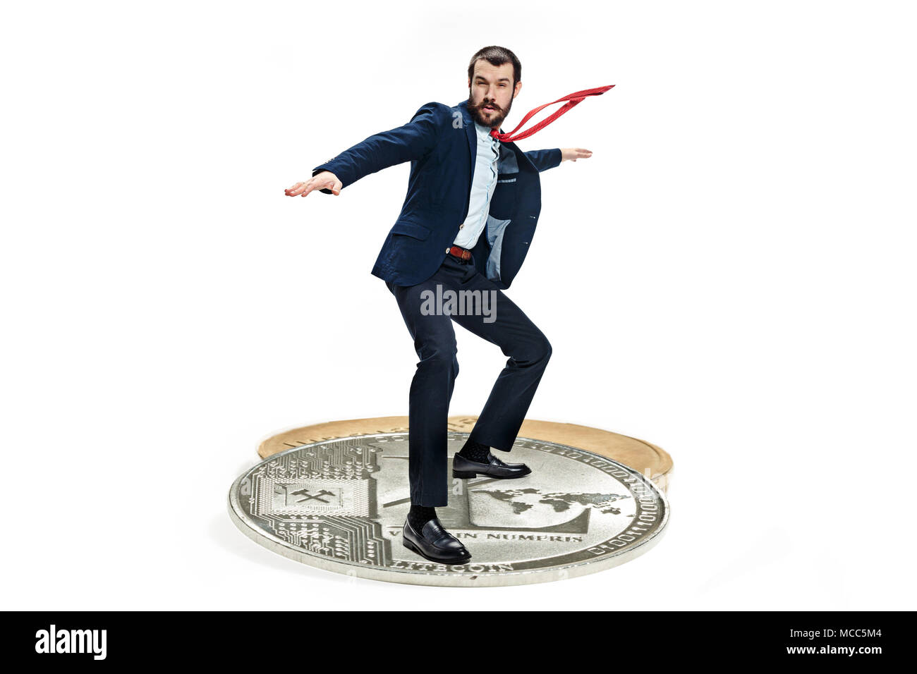 Business man holding big bitcoin in his hands. Cryptocurrency, people,  technology, money and future concept Stock Photo - Alamy