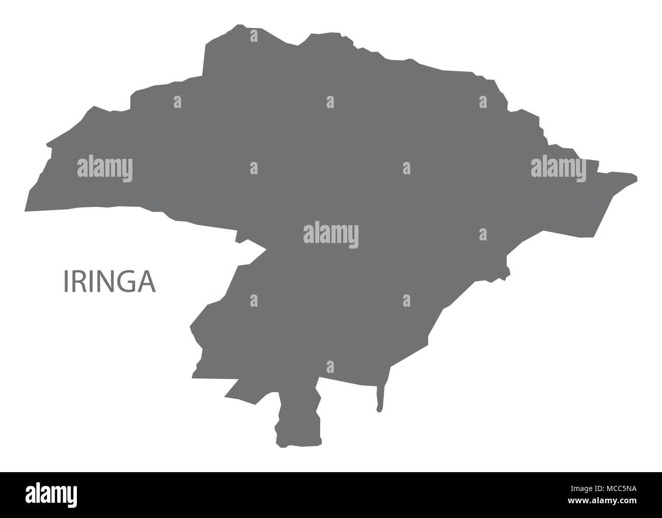 Iringa map of Tanzania grey illustration shape Stock Vector