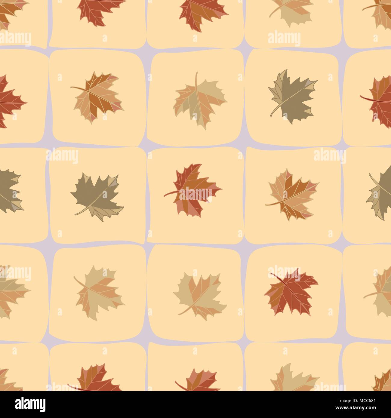 Maple leaves seamless pattern background Stock Vector