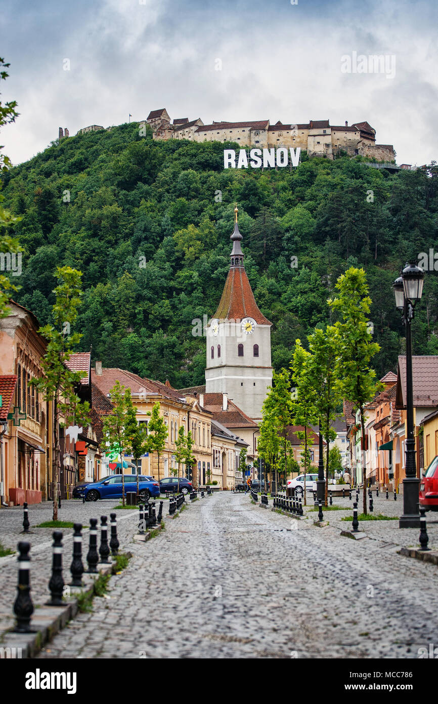 Rasnov, Romania. City in Transylvania Stock Photo