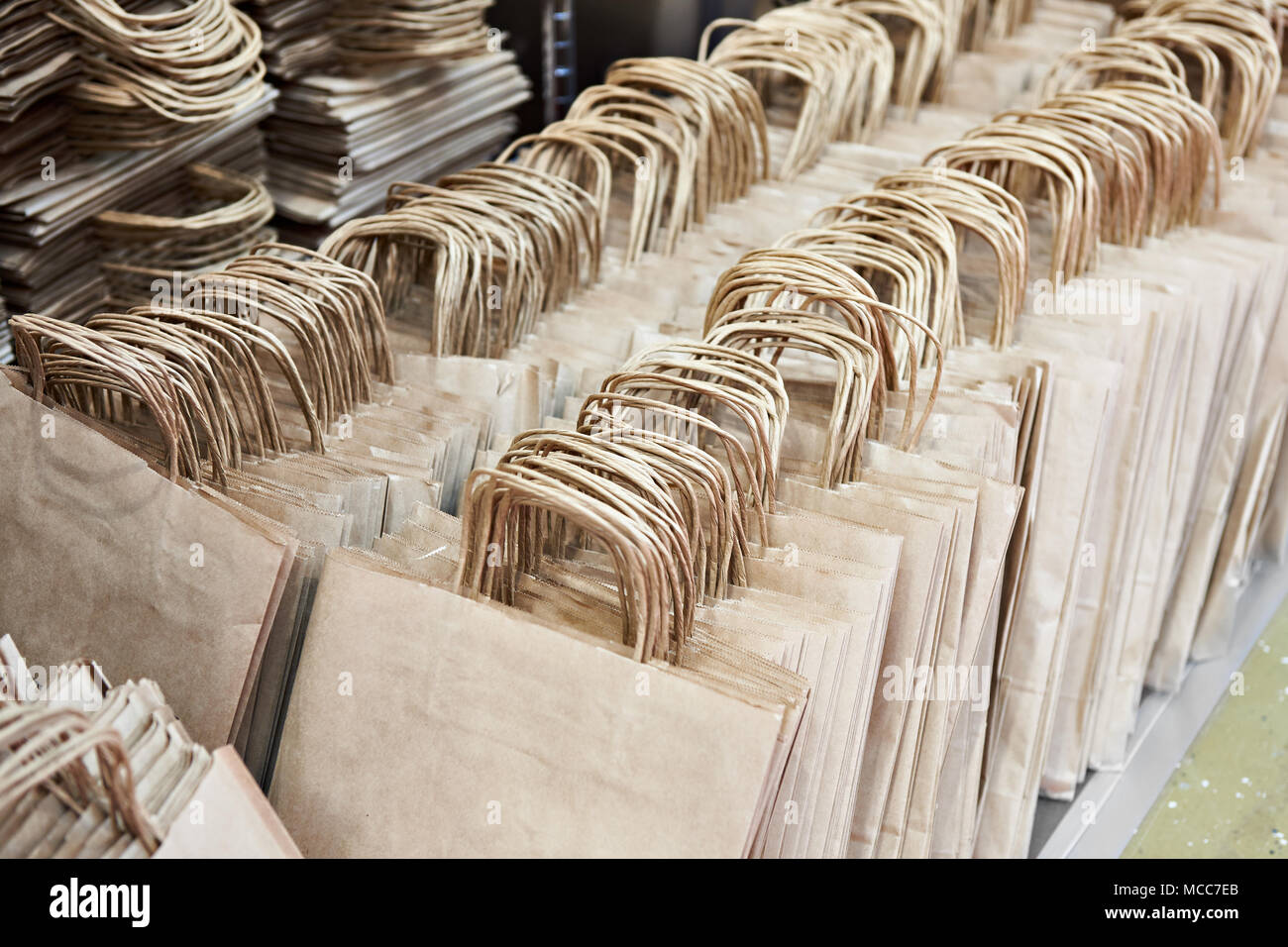 Paper bags for packing goods in a warehouse in a store Stock Photo Alamy