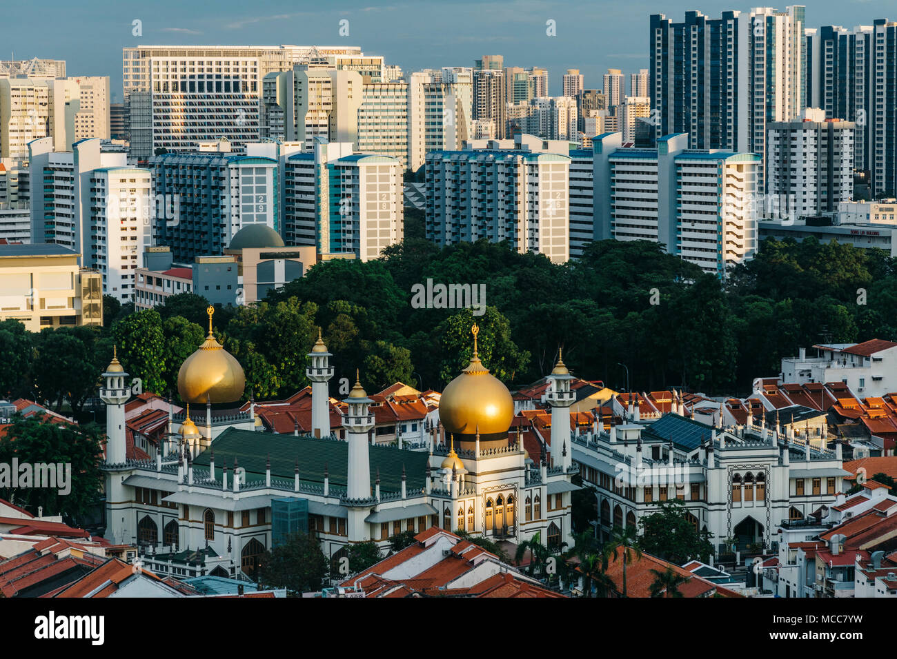 Aerial view of Kampong Glam district, Singapore Stock Photo
