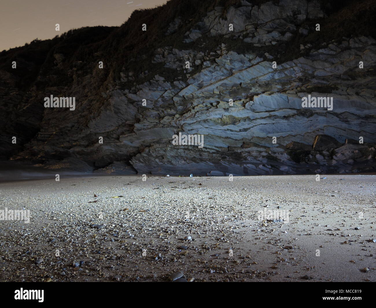 beach of barrika at night Stock Photo