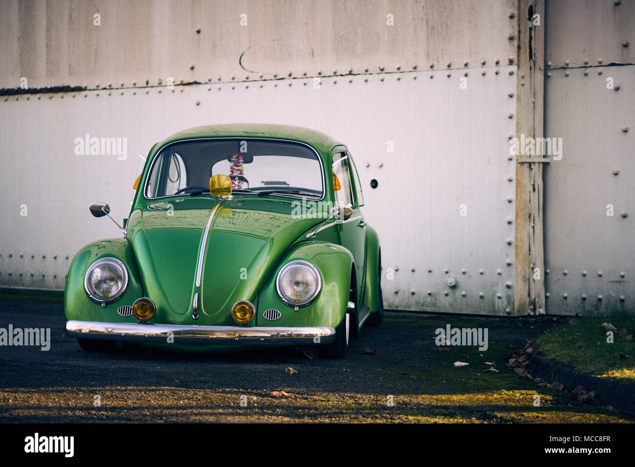 Green Modified VW Beetle Stock Photo