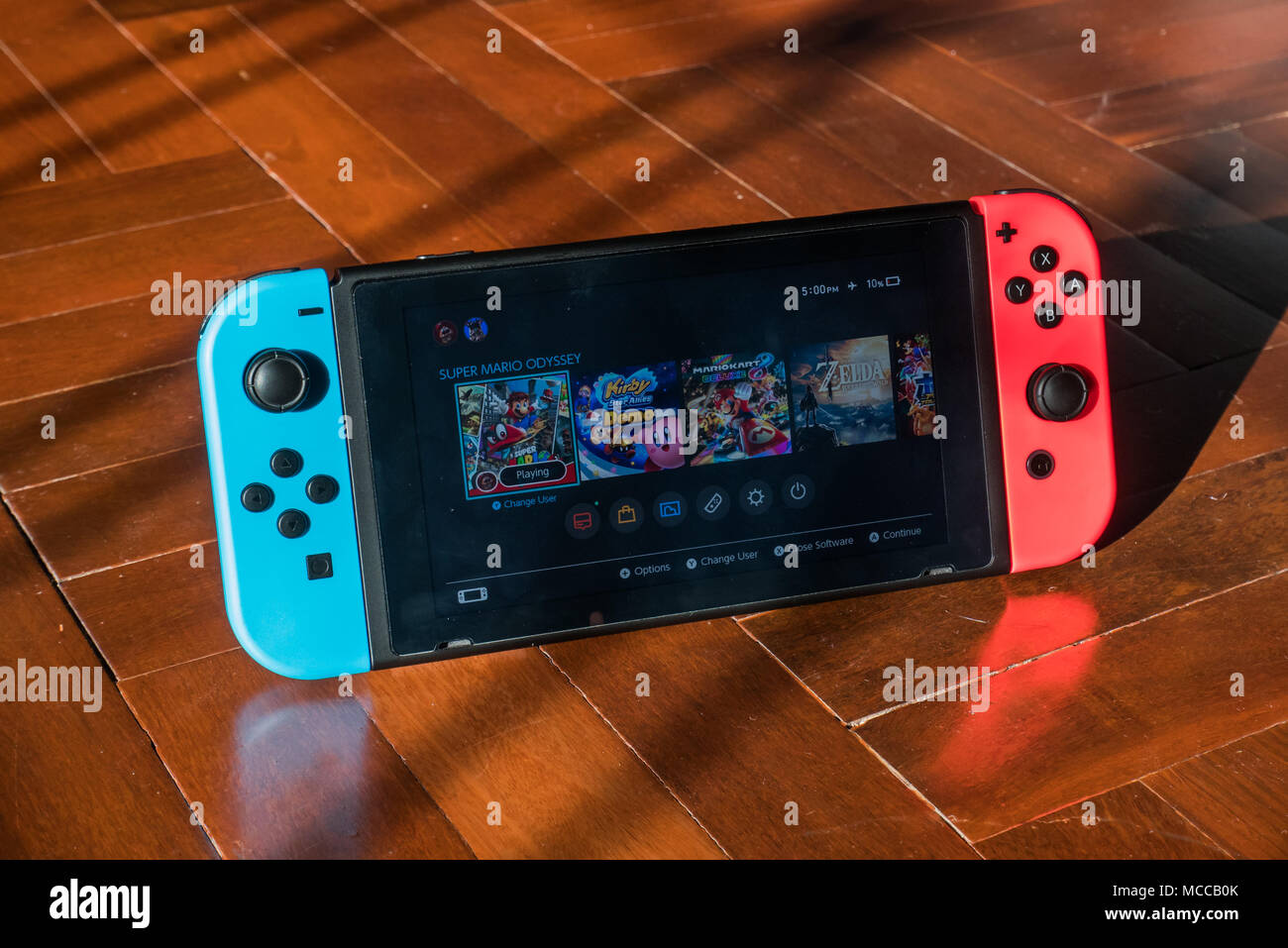 Bangkok, Thailand - March 20, 2018 : Nintendo Switch, the video game  console on wooden floor Stock Photo - Alamy