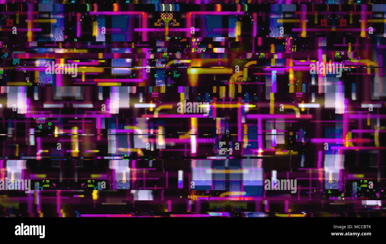 Data glitch random digital signal malfunction. High resolution illustration 11097 from a series of abstract futuristic technology. Stock Photo