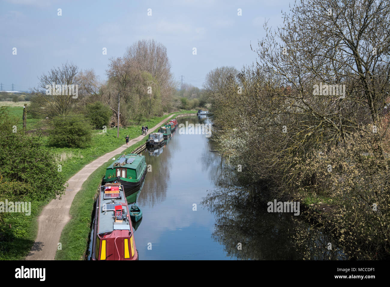 Canal boats on the river lea Stock Photo