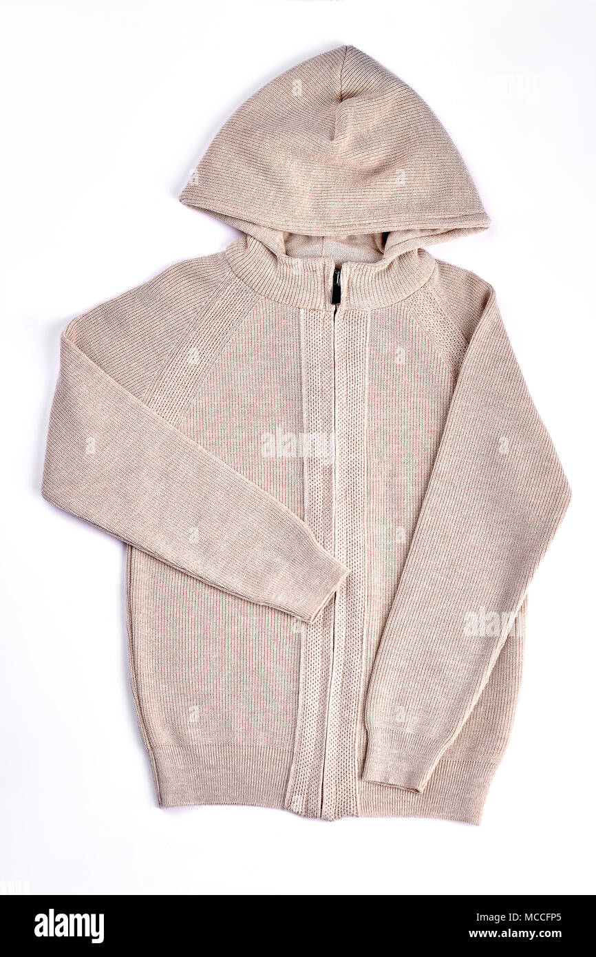 hooded knitted jumper