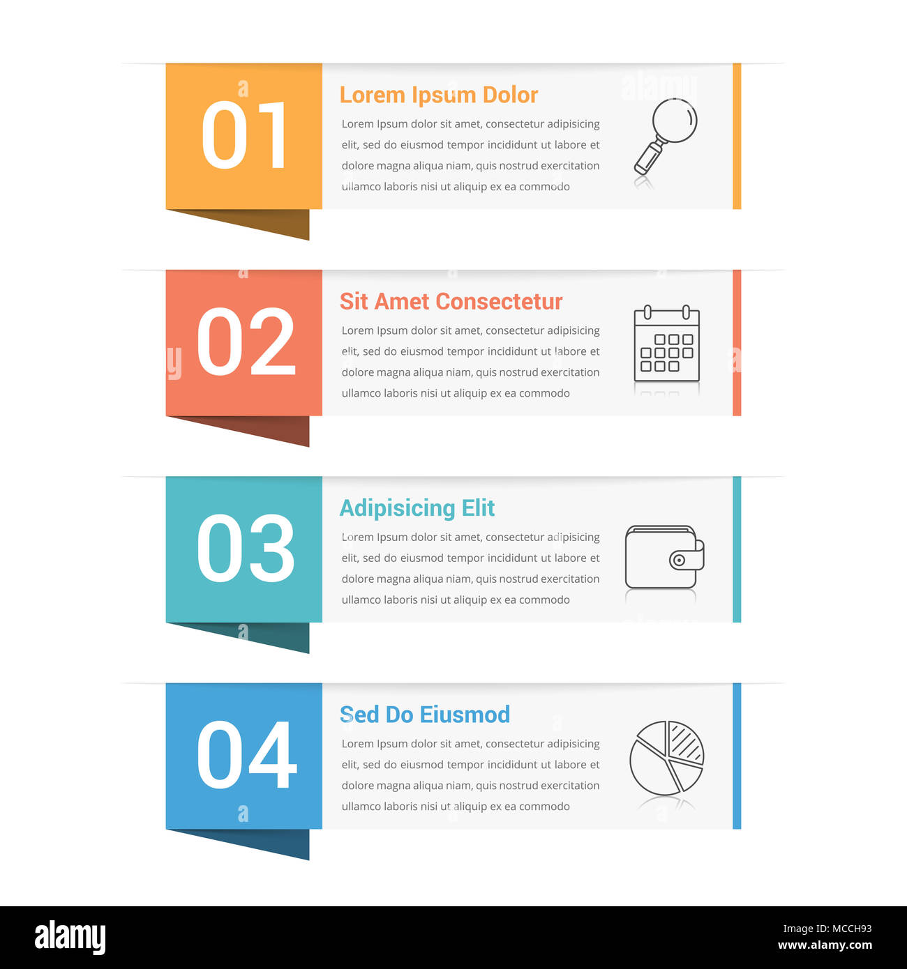 Infographic template with four steps or options, workflow, process ...