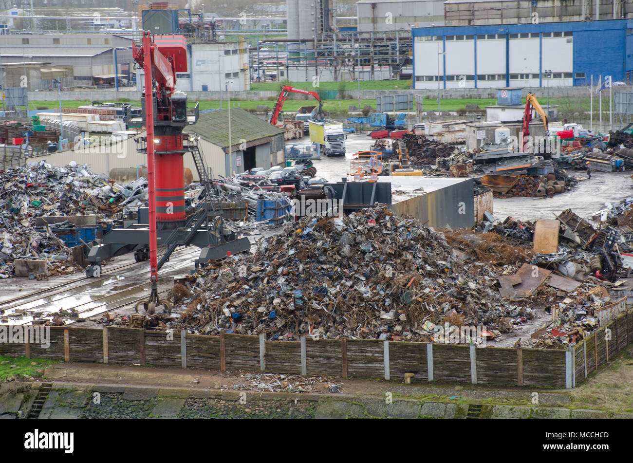 руен карта Rouen France 5 April 2018: Large scrap metal site by side of River  руен карта