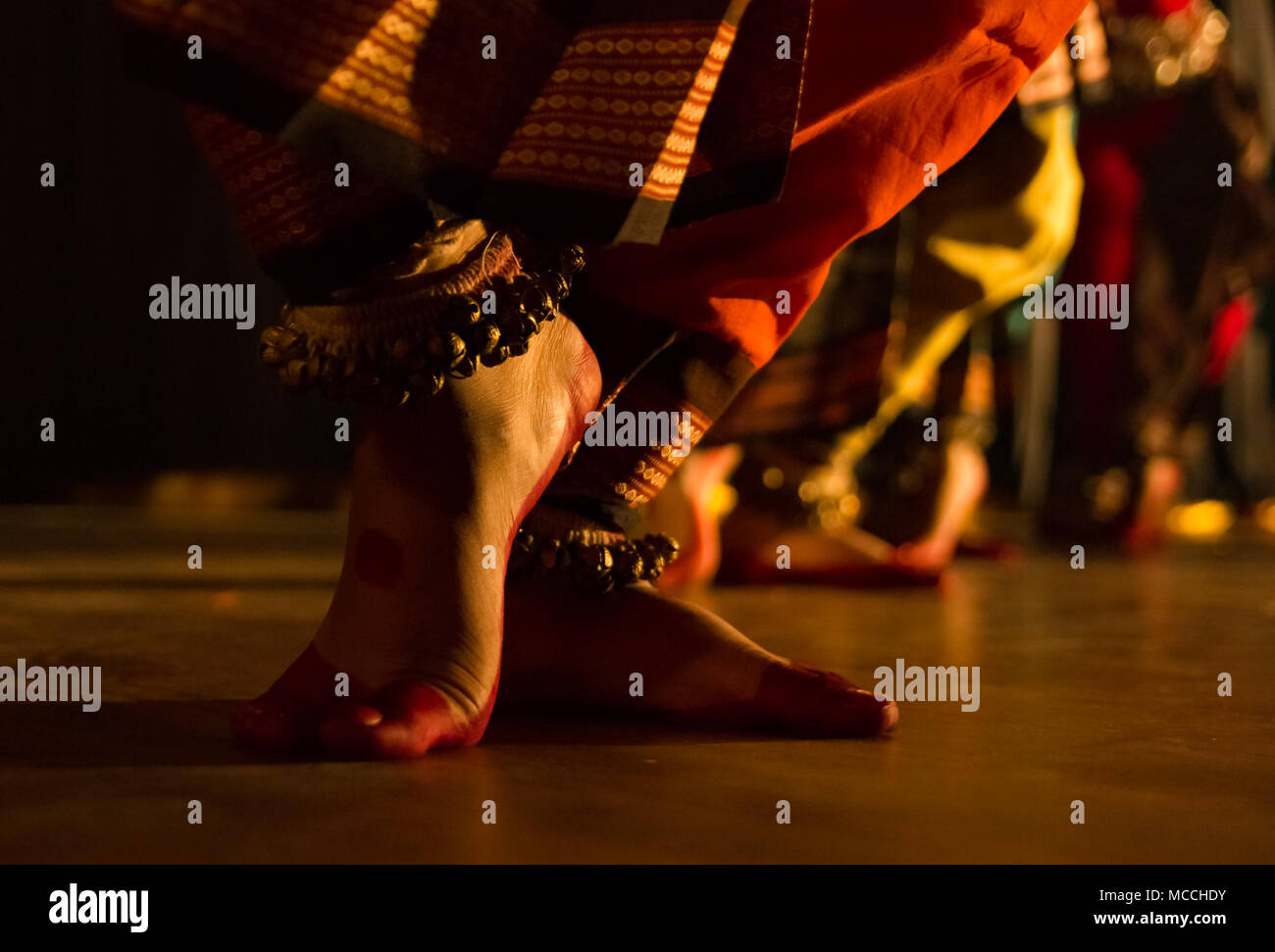 dance form indian classical feet with ghungru Stock Photo