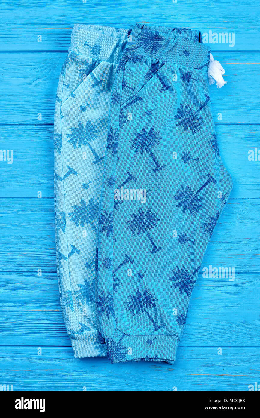Blue patterned baby summer leggings. Cotton fashion design new