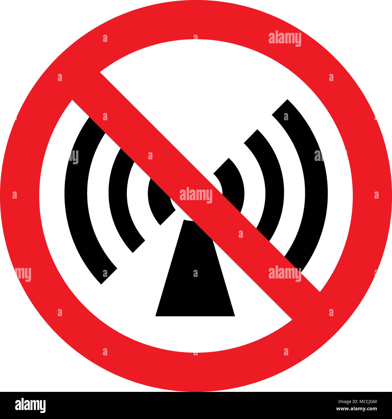 No nonionizing radiation allowed sign Stock Photo Alamy