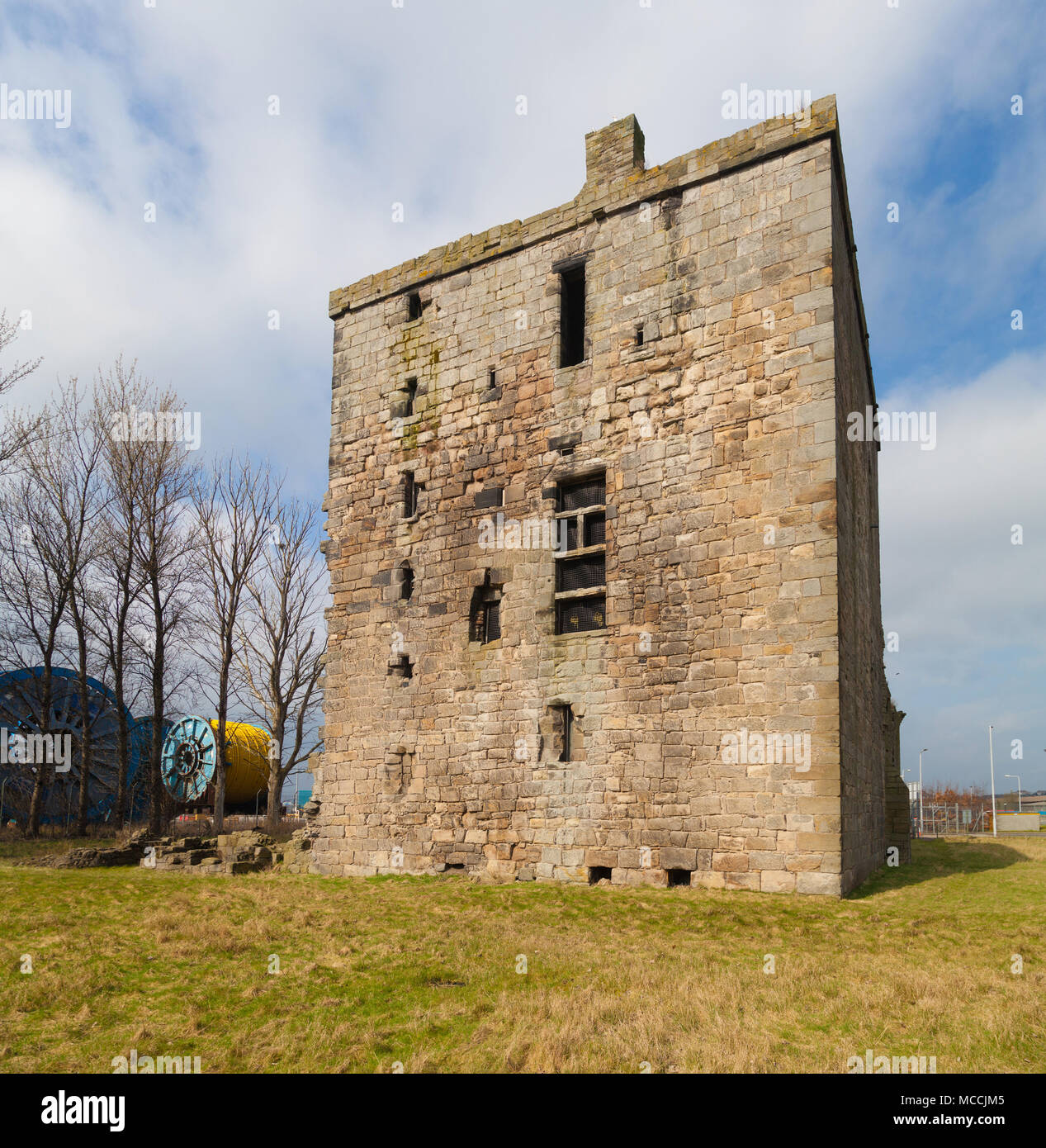 The ruins of Rosyth Castle near the Royal Navy Dockyard in Fife