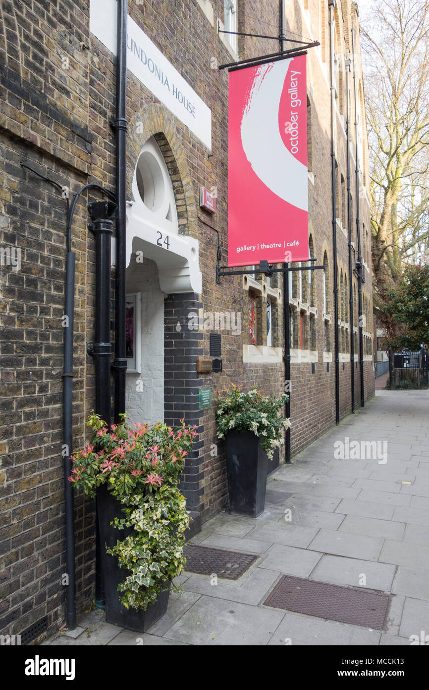 The October Gallery, Old Gloucester Street, Bloomsbury, London, WC1, UK Stock Photo