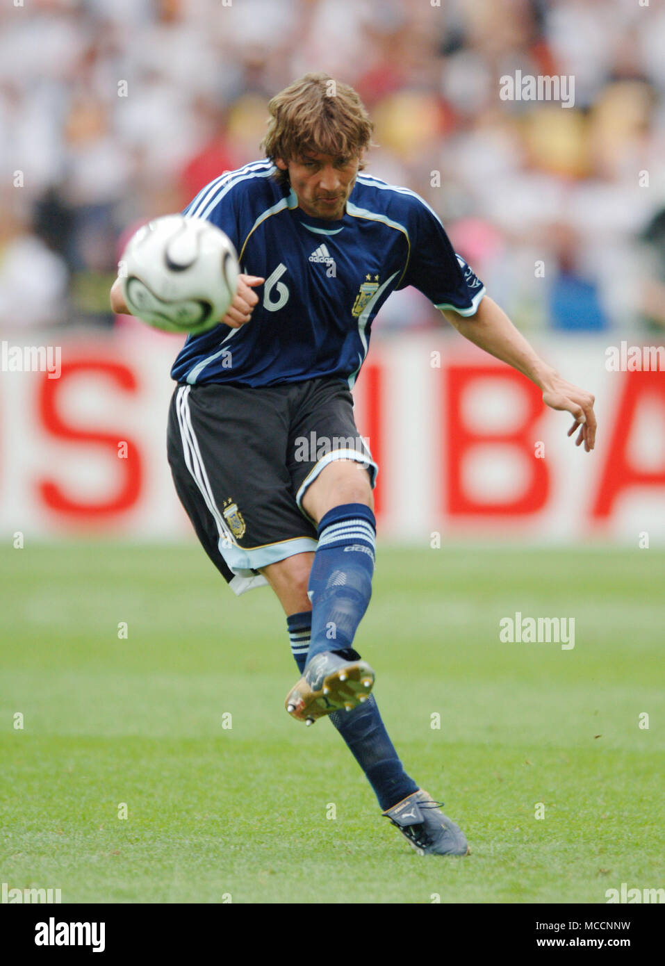 Olympiastadion  Berlin Germany, 30.6.2006, FIFA World Cup Quarter-Finals, Germany vs Argentina 4:2 after penalties ---  Gabriel Heinze (ARG) Stock Photo