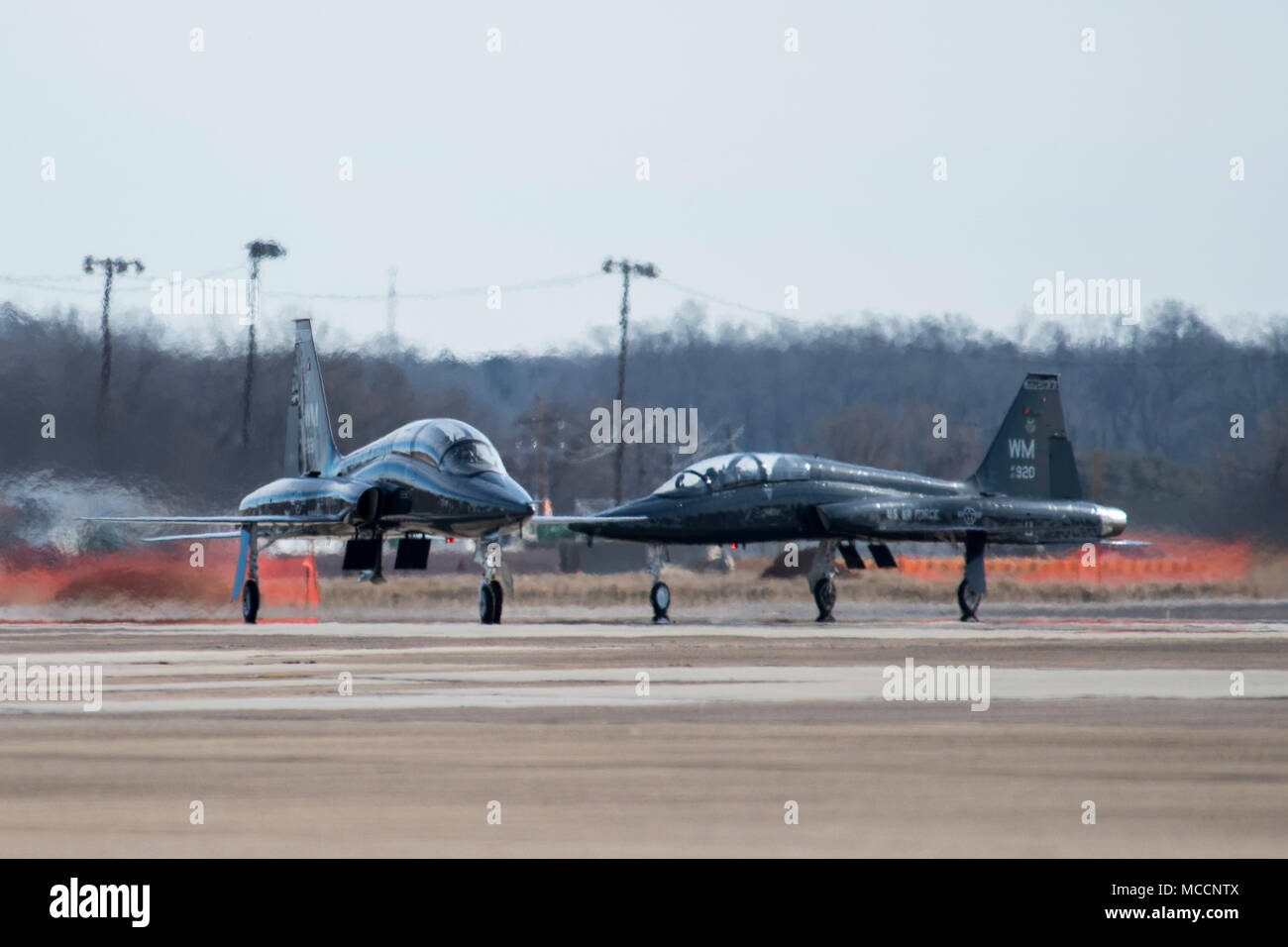 T38A Talons from Whiteman Air Force Base, Mo., land for fuel at Barksdale Air Force Base, La