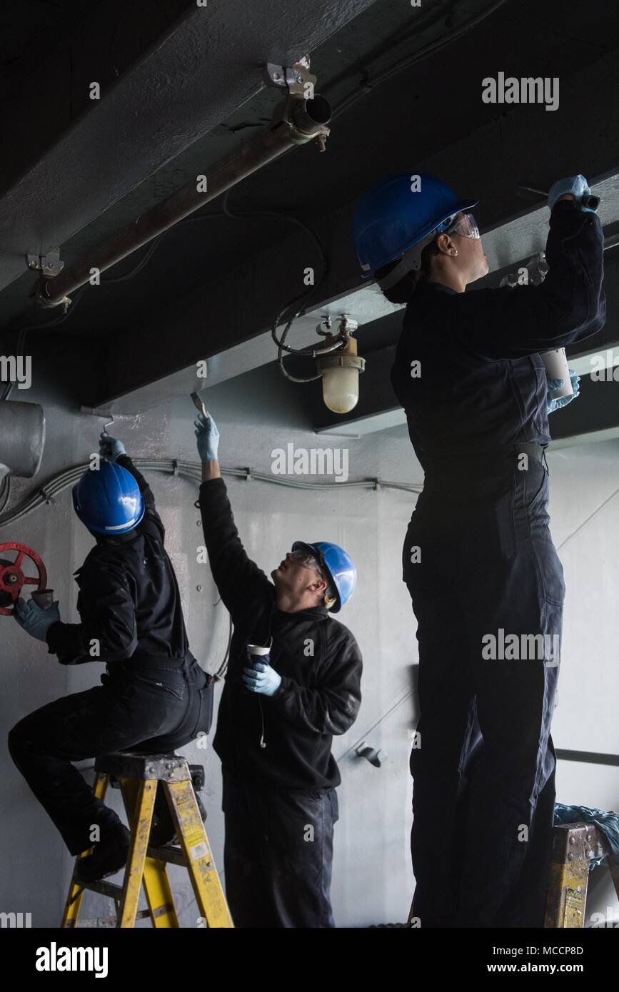 1808 N Wz681 111 Yokosuka Japan Feb 8 18 Sailors Paint An Angle Iron On A Weather Deck Aboard The Navy S Forward Deployed Aircraft Carrier Uss Ronald Reagan Cvn 76 During The Ship S Selected Restricted Availability Ronald 1808 N Wz681 111 Yokosuka Japan Feb 8 18 Sailors Paint An Angle Iron On A Weather Deck Aboard The Navy S Forward Deployed Aircraft Carrier Uss Ronald Reagan Cvn 76 During The Ship S Selected Restricted Availability Ronald