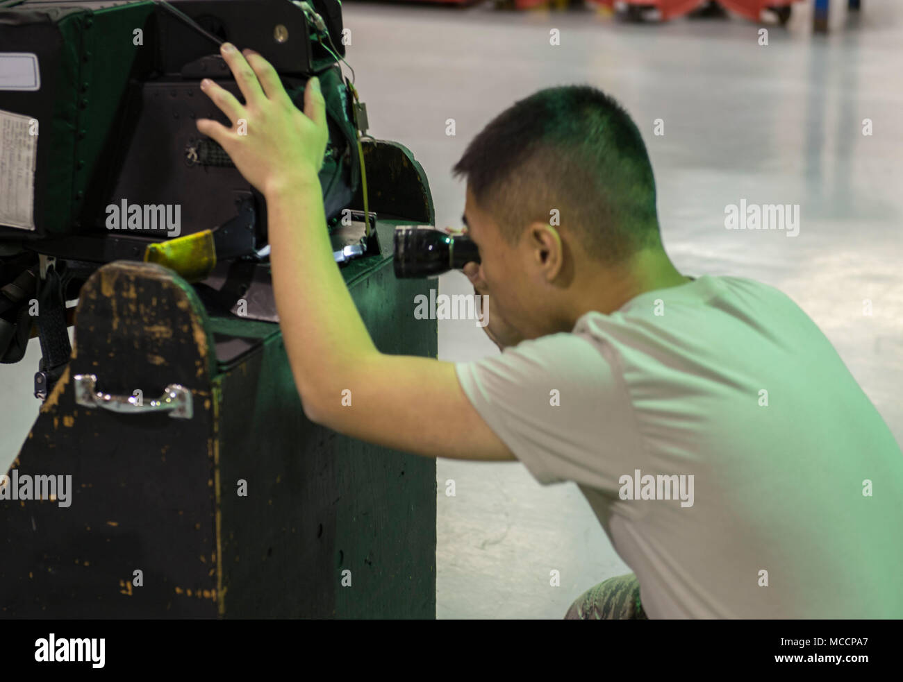 F-15 Eagle ejection seat maintenance is conducted by an 18th Component ...