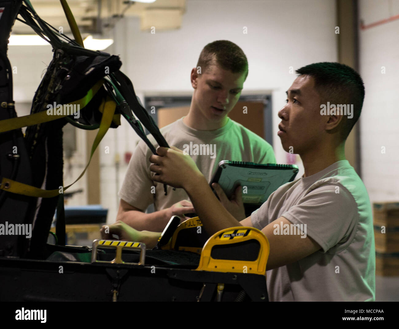 18th Component Maintenance Squadron egress technicians conduct an ...