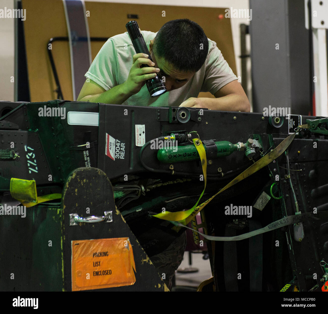 Airman 1st Class Shu Hsu, 18th Component Maintenance Squadron egress ...