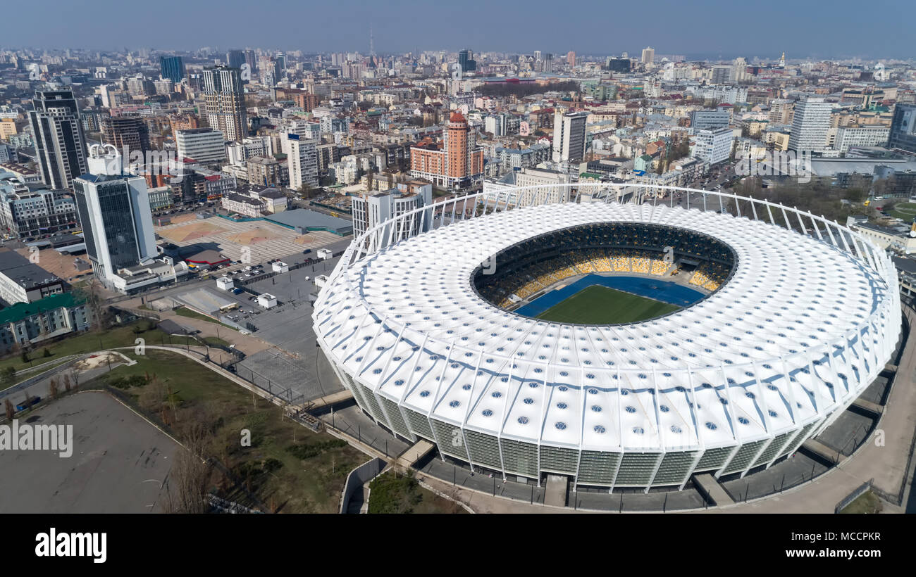 Aerial View Above The Olympic Stadium In Kiev Kyiv Bussines And Industry City Landscape Stock Photo Alamy