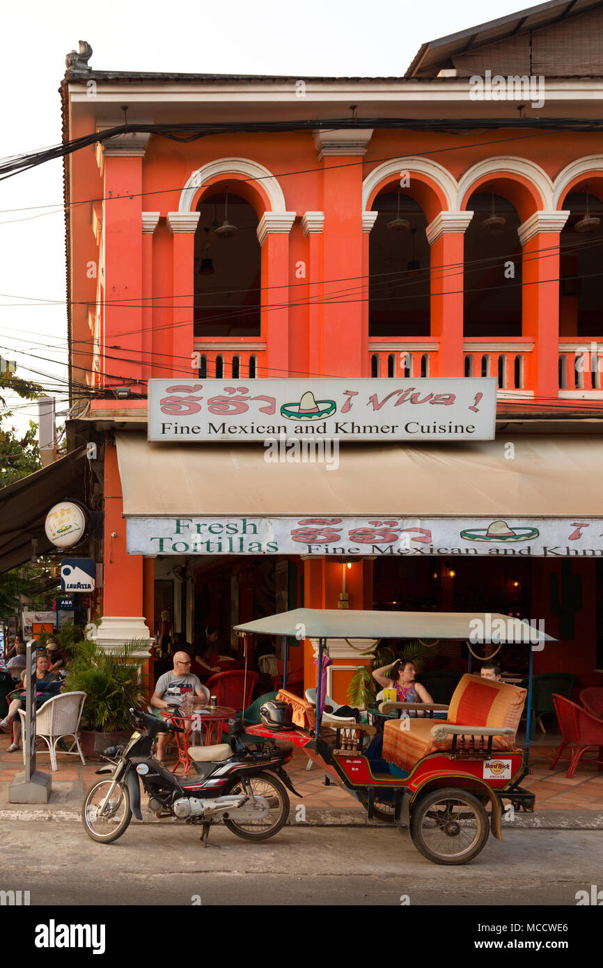 Siem Reap Cambodia old French colonial houses , Siem Reap town