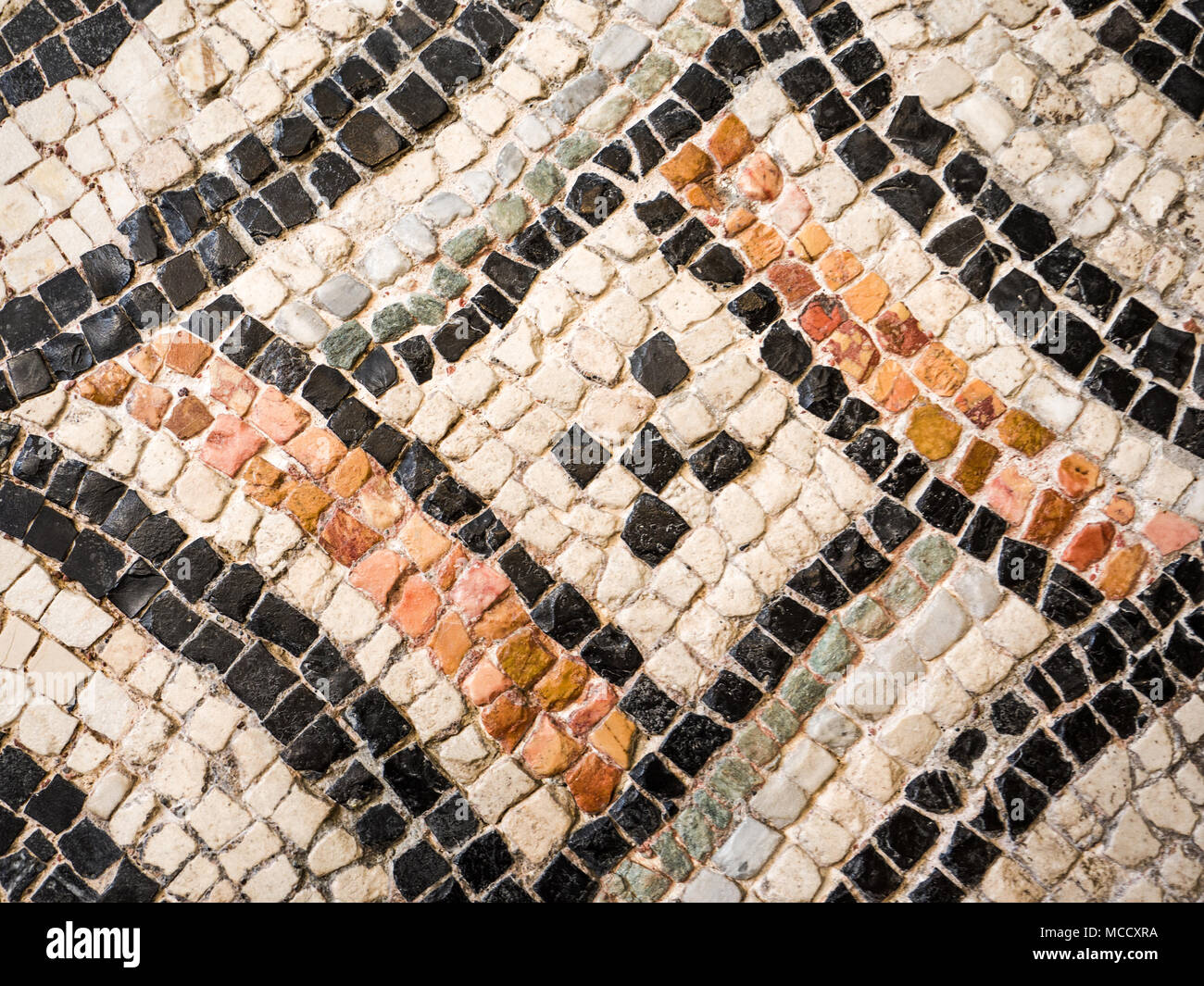 mosaic floor dating back to ancient Rome, two thousand years old. Italy ...