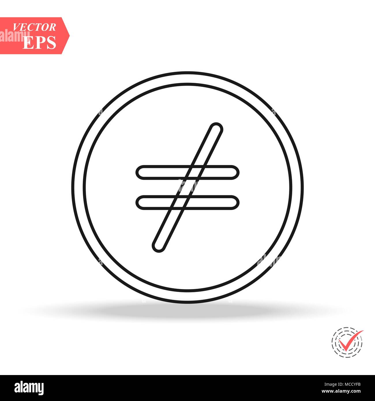Not equal icon,vector illustration. Flat design style. vector not equal