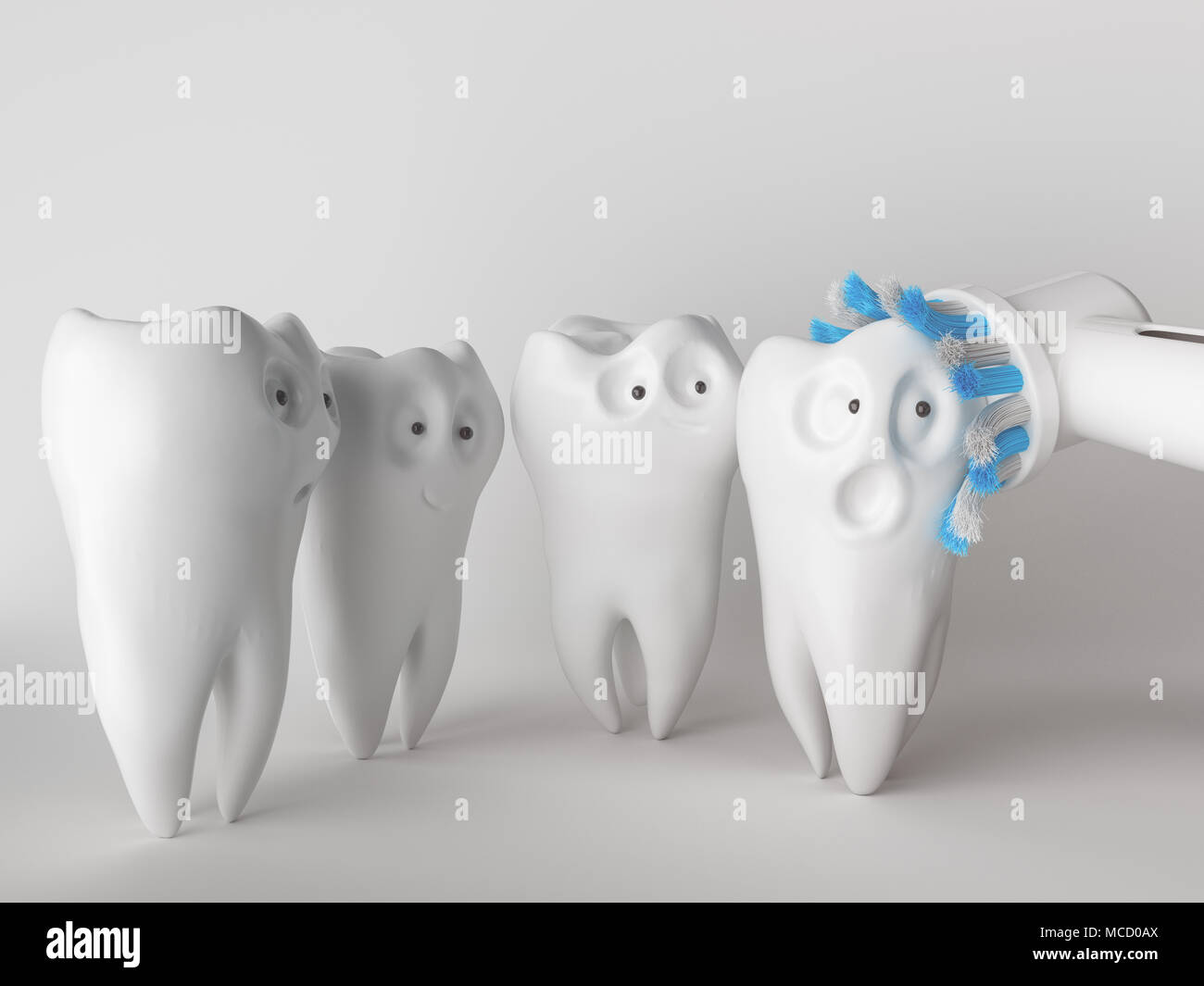 Tooth human cartoon - 3D Rendering Stock Photo