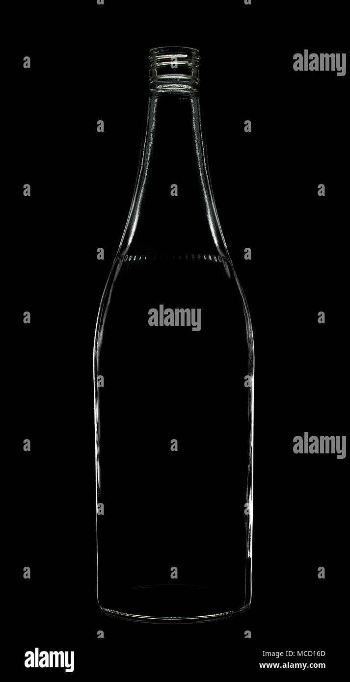 Bottle highlight outline, abstract, on black background Stock Photo