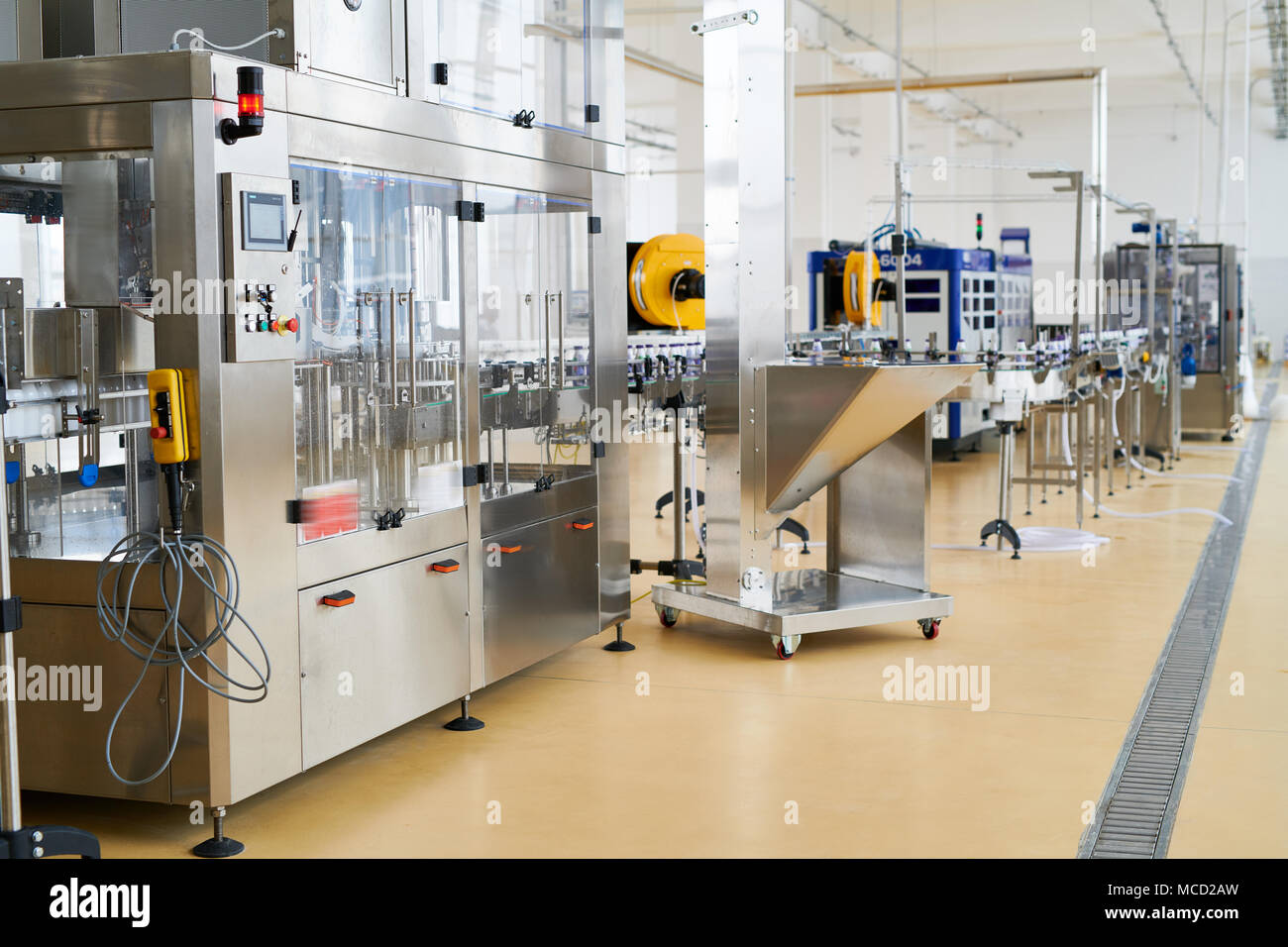 Working Process at Modern Dairy Plant Stock Photo