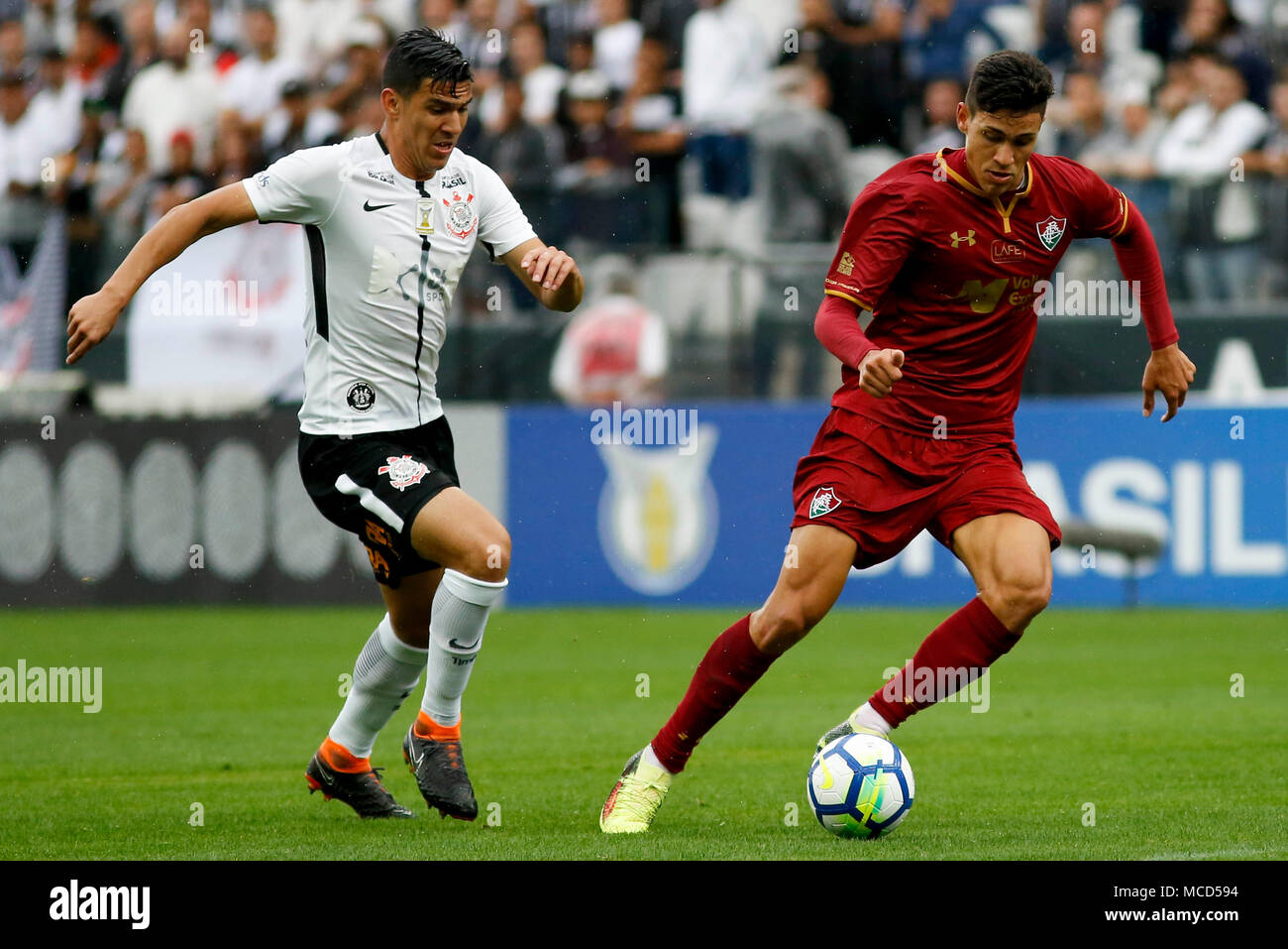 Sao Paulo Sp 15 04 2018 Corinthians X Fluminense Pedro And Balbuena During The Match Between Corinthians